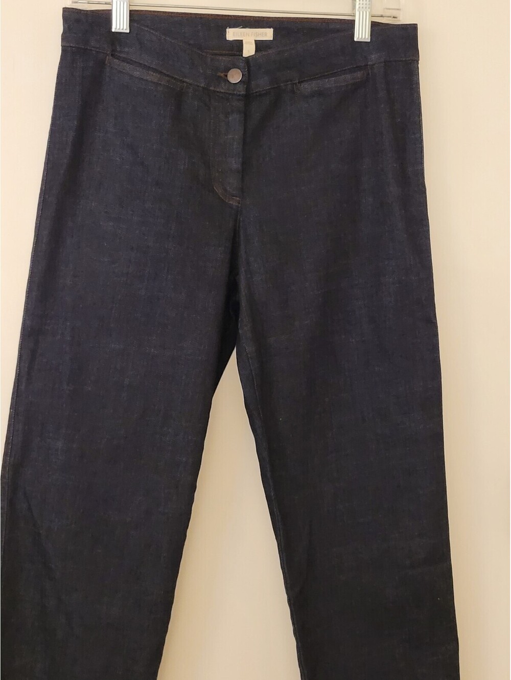 Eileen Fisher Organic Cotton Cropped Straight Leg Dress Jeans Sz Sm Dark Wash - Picture 3 of 9